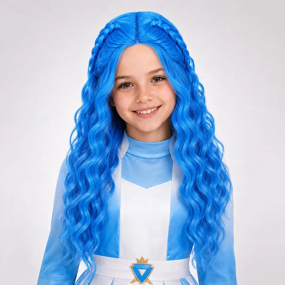 Синтетический парик с длинными – обзор и цена Anime Cosplay Blue Hair