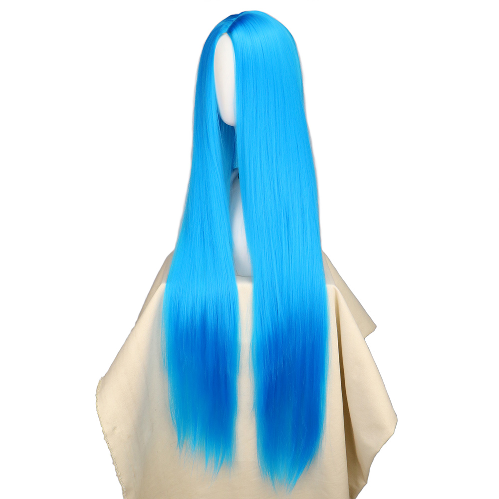 QQXCAIW Косплей 100 см длинные – обзор и цена Anime Cosplay Blue Hair
